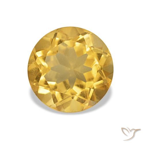 Citrino ouro médio Natural 1.32ct, Corte Redondo, VVS