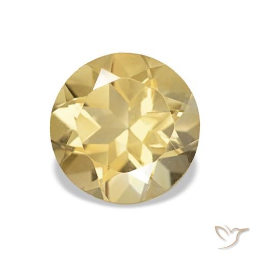 1.12ct amarelo dourado claro citrino, redondo, VVS