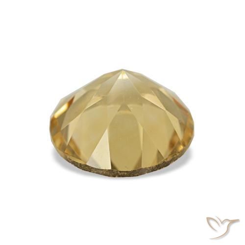 Citrino amarelo dourado claro natural 1,12ct, corte redondo, VVS