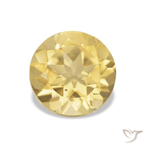 1.10ct Luz amarela Citrino Pedras Preciosas, Redondo, VVS