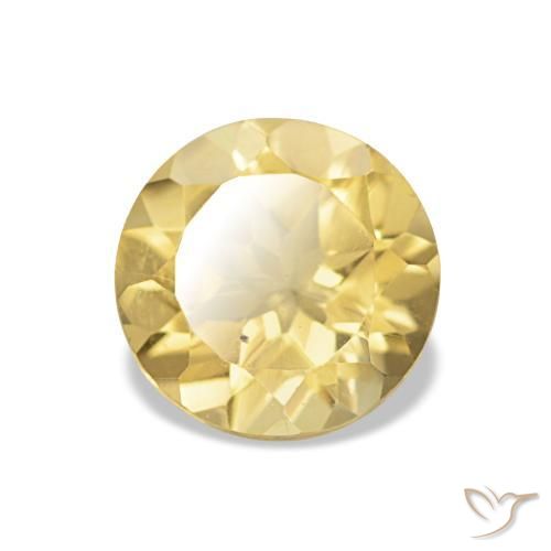 Citrino amarelo natural 1,10ct, corte redondo, VVS