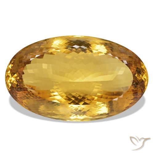 Citrino Dourado Escuro Natural 377.29ct, Corte Oval, IF