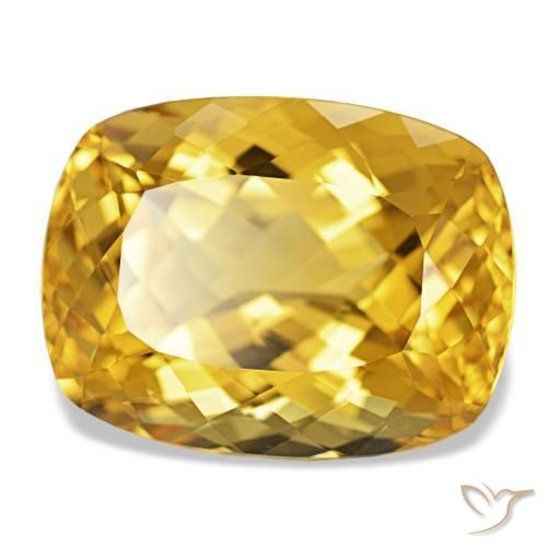Citrino ouro profundo Natural 21.48ct, Almofada cortada, IF