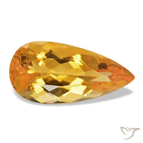 Citrino Laranja Dourada Natural 11.35ct, Formato de pêra, VVS