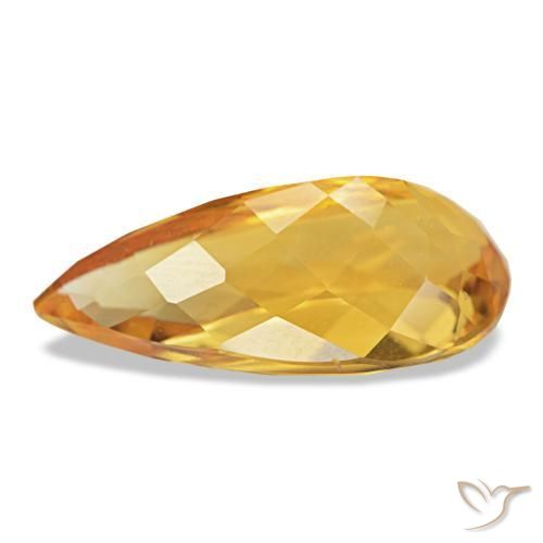 Citrino Laranja Dourada Natural 11.35ct, Formato de pêra, VVS