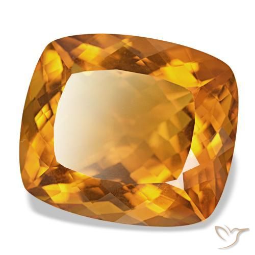 Citrino Laranja Profundo Natural 35.71ct, Almofada cortada, IF