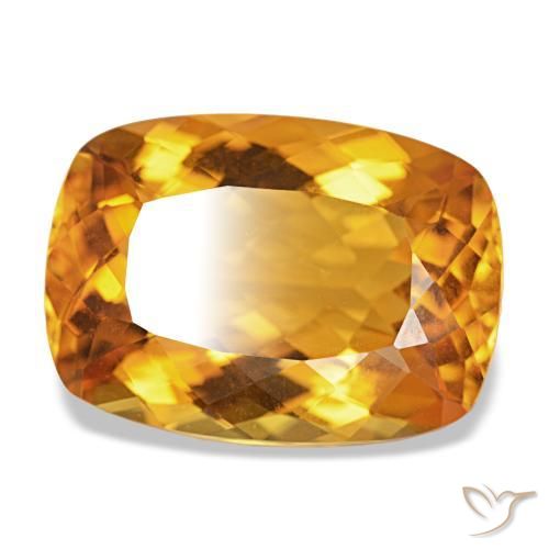 Citrino Laranja Profundo-Ouro Natural 15.35ct, Almofada cortada, VVS