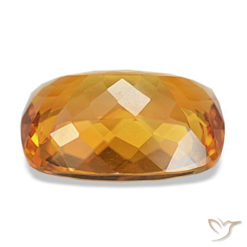 Citrino Laranja Profundo-Ouro Natural 15.35ct, Almofada cortada, VVS