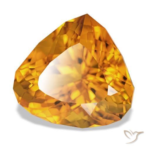 Citrino Laranja Profundo-Ouro Natural 14.77ct, Formato de pêra, VVS