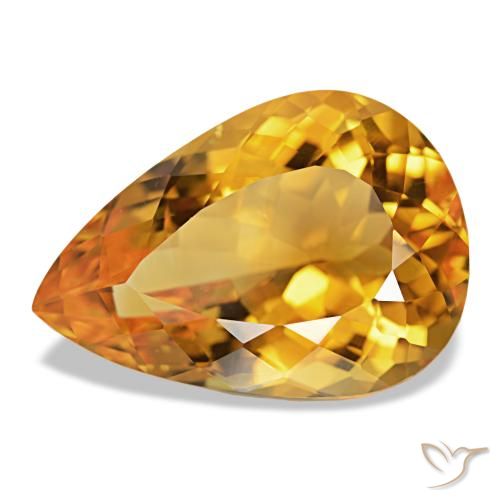 14.17ct Laranja-Ouro Citrino, Formato de pêra, VVS-VS