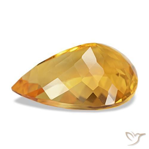 Citrino amarelo natural 14,17ct, formato de pêra, VVS-VS