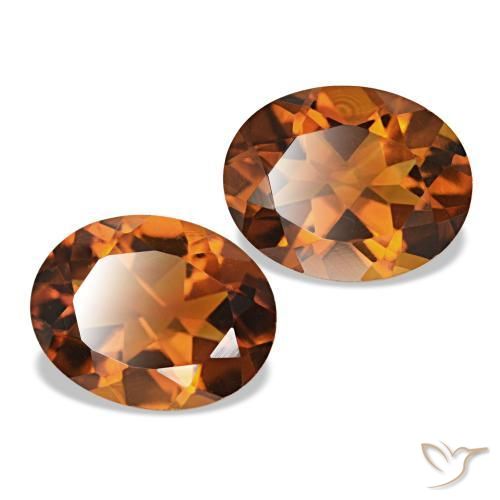 Pedras preciosas de Citrino laranja avermelhado natural de 3.15 ct, Corte Oval, VVS