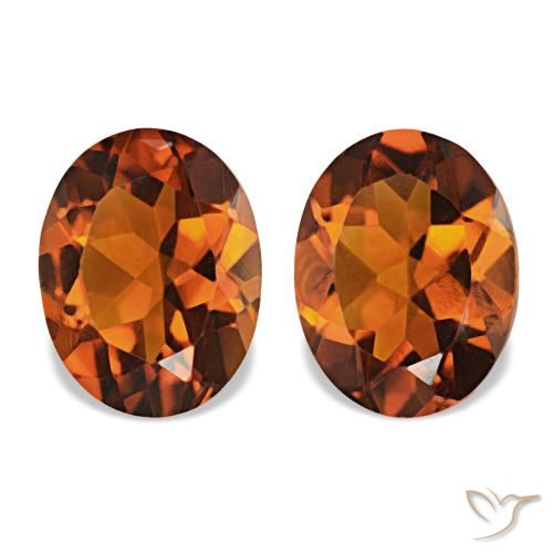 Pedras preciosas de Citrino Laranja Médio natural de 3.04 ct, Corte Oval, VVS