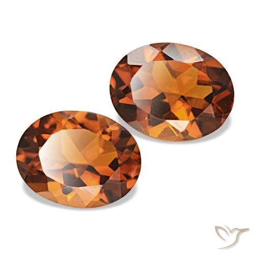 Pedras preciosas de Citrino Laranja Médio natural de 3.04 ct, Corte Oval, VVS