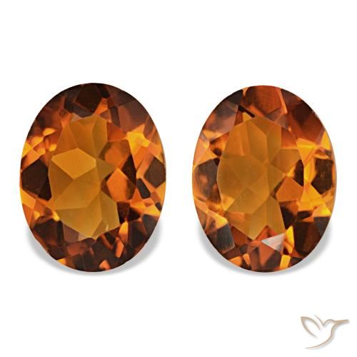 Pedras preciosas de Citrino Laranja Médio natural de 2.92 ct, Corte Oval, VVS