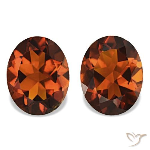 Pedras preciosas de Citrino Laranja escuro natural de 3.18 ct, Corte Oval, VS