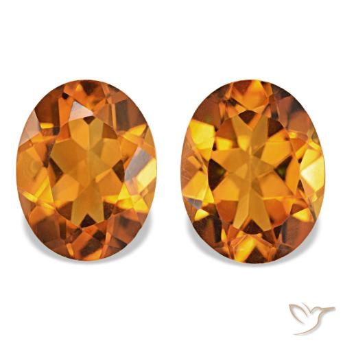 Pedras preciosas de Citrino Laranja Médio natural de 3.37 ct, Corte Oval, VVS