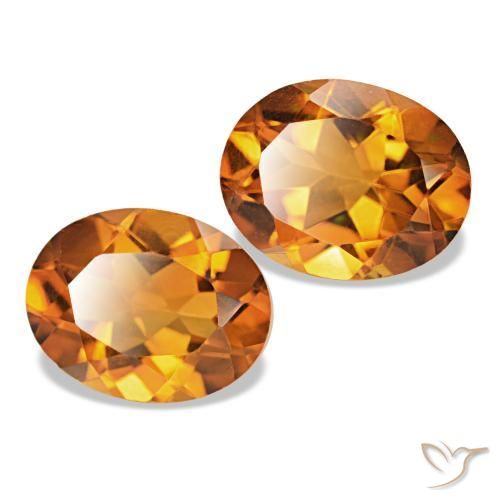 Pedras preciosas de Citrino Laranja Médio natural de 3.37 ct, Corte Oval, VVS
