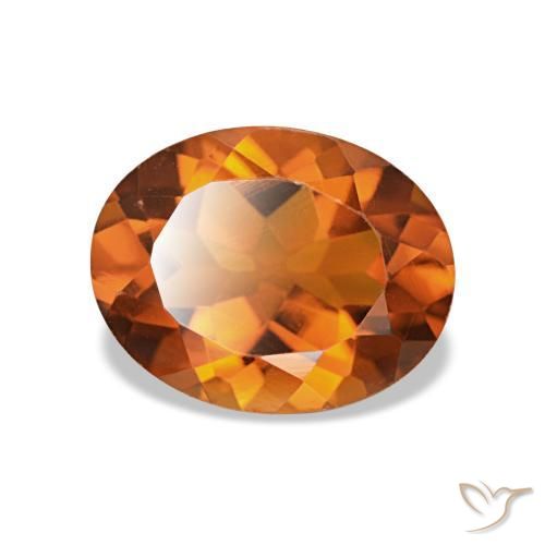 Citrino laranja avermelhado Natural 1.74ct, Corte Oval, VVS