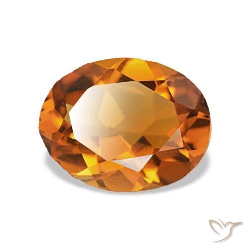 Citrino Laranja Médio Natural 1.34ct, Corte Oval, VS