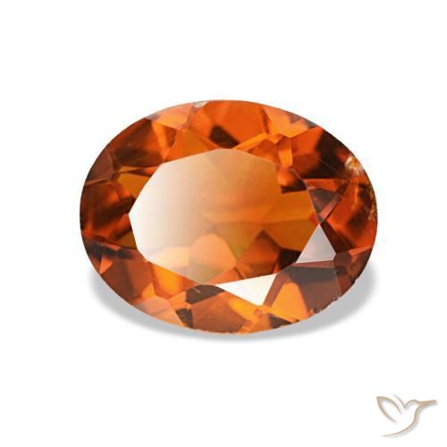 Citrino laranja avermelhado natural 1,42ct, corte oval, VS