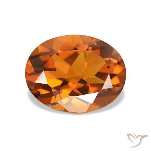Citrino Laranja Médio Natural 1.62ct, Corte Oval, VVS