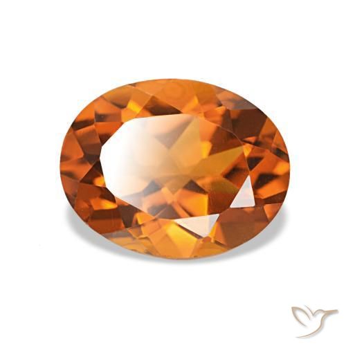 Citrino Laranja Médio Natural 1.62ct, Corte Oval, VVS