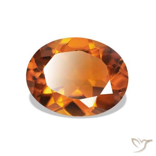 Citrino fogo laranja Natural 1.54ct, Corte Oval, VVS
