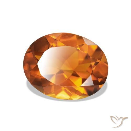 Citrino Laranja Médio Natural 1.53ct, Corte Oval, VVS