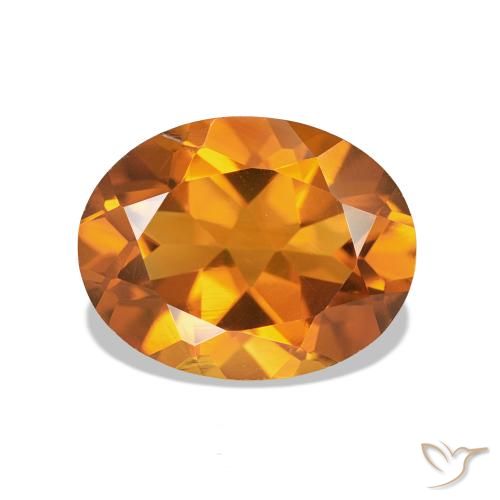 Citrino laranja marrom Natural 1.83ct, Corte Oval, VVS