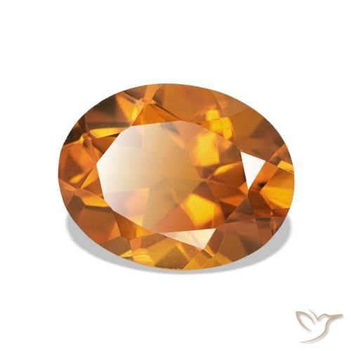 Citrino laranja marrom Natural 1.83ct, Corte Oval, VVS