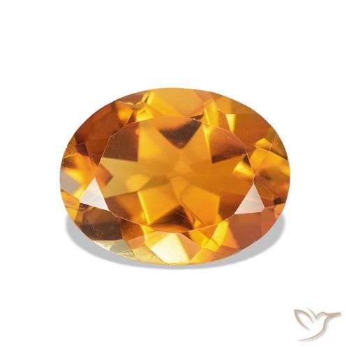 Citrino Laranja Profundo Natural 1.55ct, Corte Oval, VVS