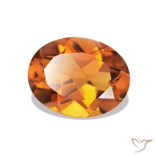 Citrino Laranja Médio Natural 1.60ct, Corte Oval, VVS-VS