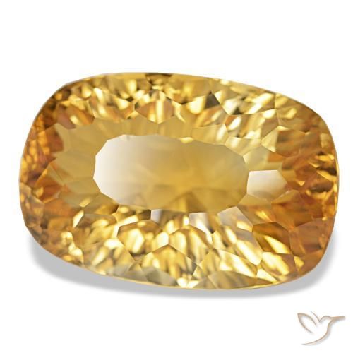 Citrino amarelo natural 34,89ct, almofada cortada, VVS