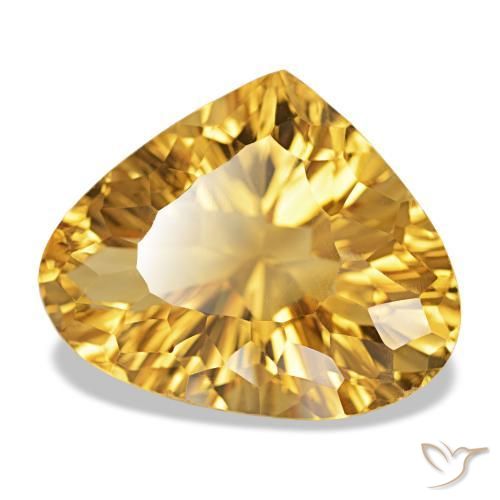Citrino amarelo natural 12,50ct, formato de pêra, VVS