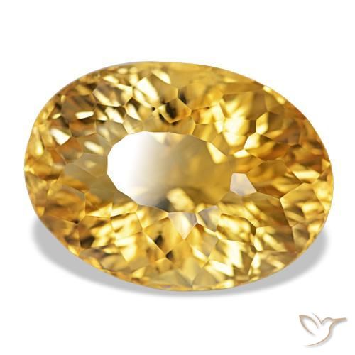 Citrino Dourado Natural 22.18ct, Corte Oval, VVS-VS