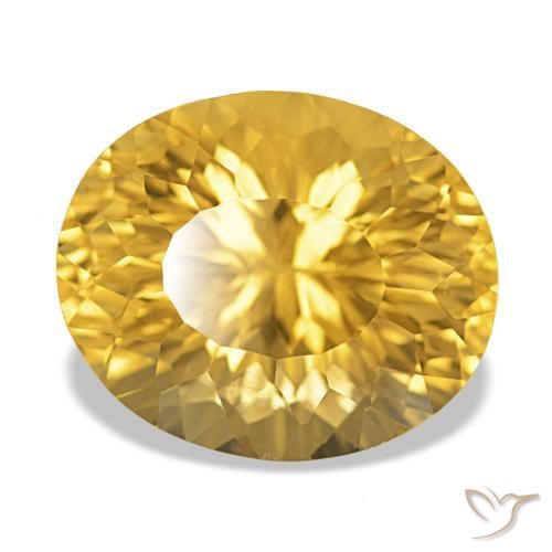 Citrino Dourado Natural 11.90ct, Corte Oval, VS