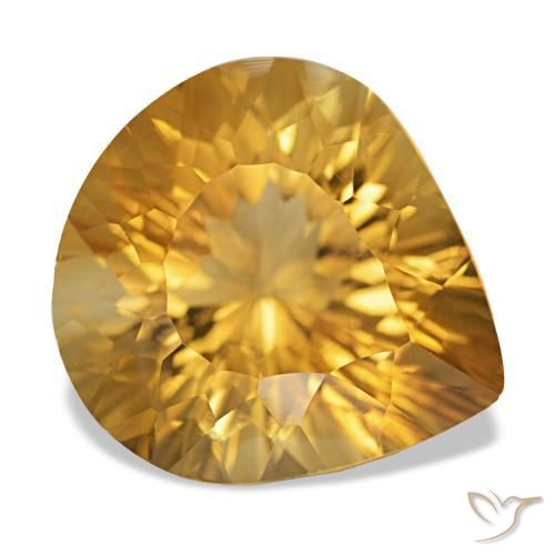 Citrino amarelo natural 9,10ct, formato de pêra, VS