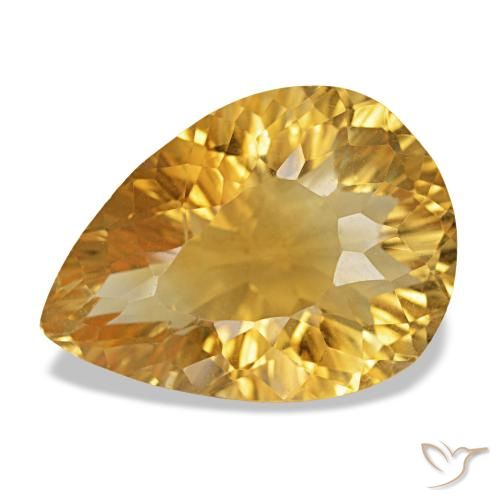 12.82ct Laranja Dourado Profundo Citrino, Formato de pêra, VS