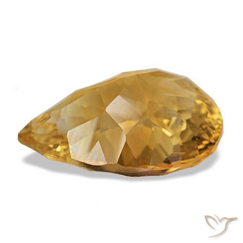 Citrino Laranja Dourado Profundo Natural 12.82ct, Formato de pêra, VS