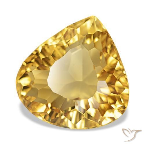 Citrino ouro profundo Natural 8.73ct, Formato de pêra, VVS