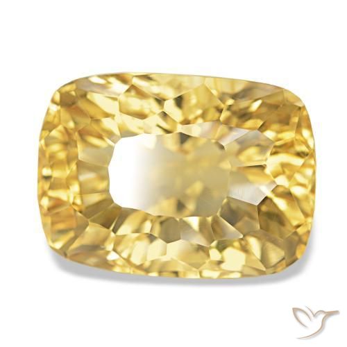 Citrino amarelo médio Natural 14.36ct, Almofada cortada, VS