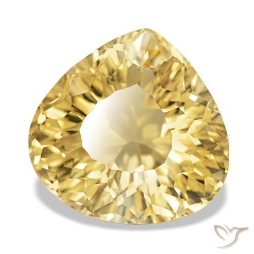 Citrino Luz amarela Natural 12.31ct, Formato de pêra, VVS