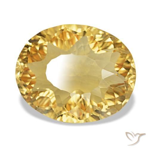 Citrino Dourado Natural 11.50ct, Corte Oval, VVS