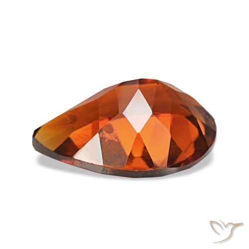 Citrino Laranja Avermelhado Profundo Natural 1.56ct, Formato de pêra, VVS