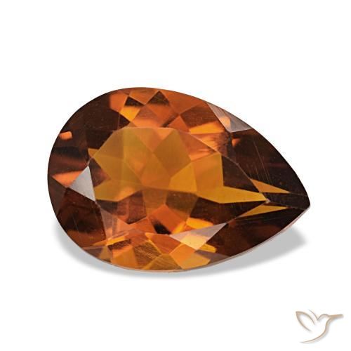 Citrino Laranja Profundo Natural 1.78ct, Formato de pêra, VVS