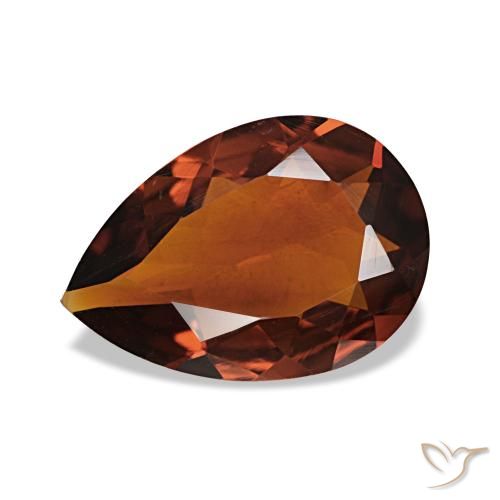 Citrino laranja avermelhado Natural 1.26ct, Formato de pêra, VVS