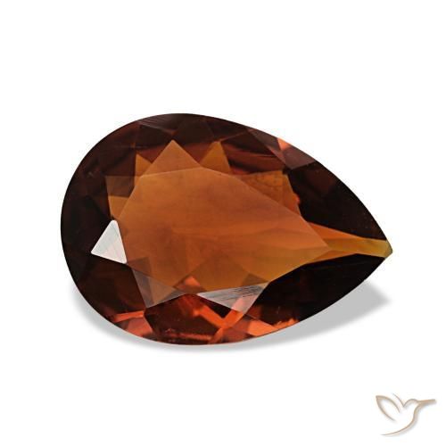 Citrino laranja avermelhado Natural 1.26ct, Formato de pêra, VVS