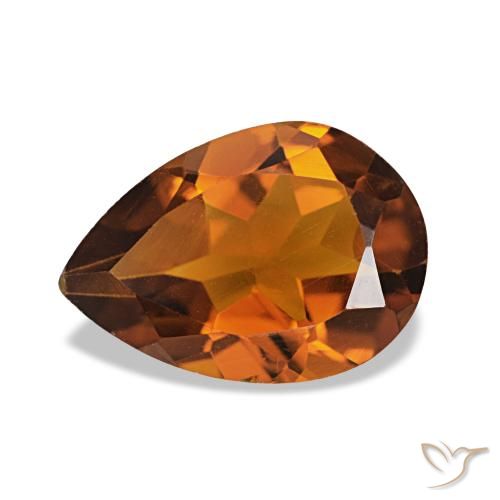 1.61ct Medium Dark-Orange Citrino, Formato de pêra, VVS