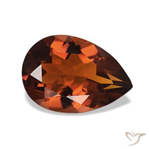 Citrino laranja natural 1,58ct, formato de pêra, VVS-VS